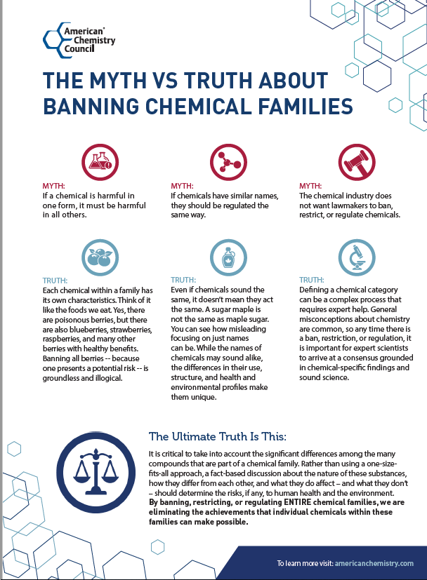 image of Myth vs truth about banning chemical families document