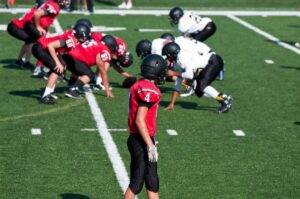 players on a football field