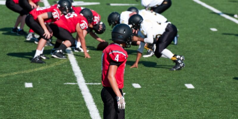 players on a football field