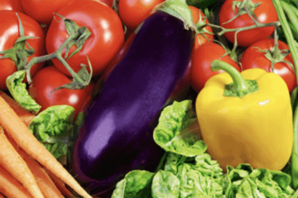 vegetables on display