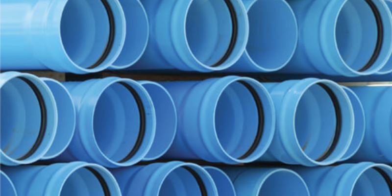 Blue pipes for building and construction