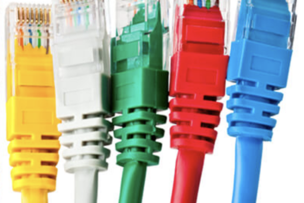 cables de ethernet en una variedad de colores