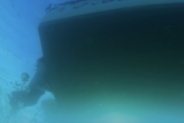 underwater view of a boat