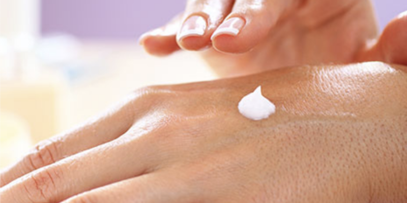 applying hand cream