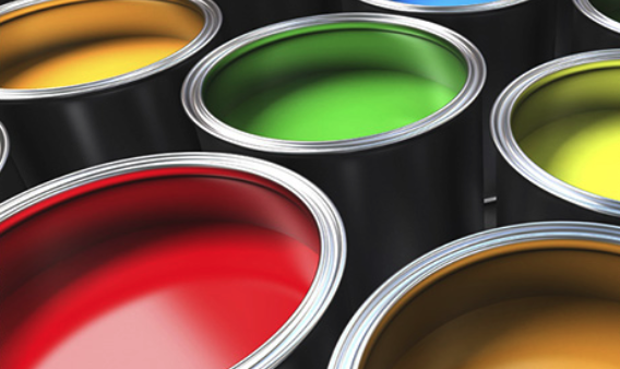 muestras de pintura colorida en latas