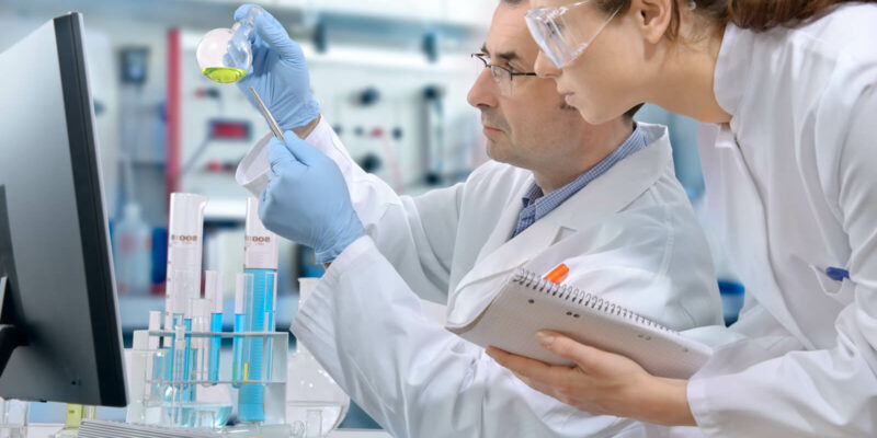 two people working in a laboratory