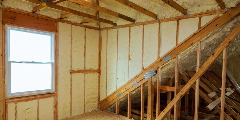 home construction with spray foam insulation