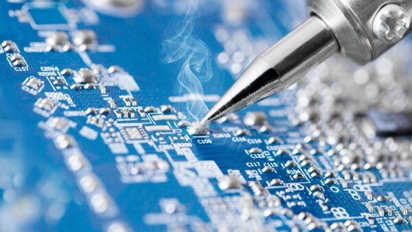 soldering a circuit board