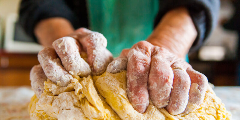 making dough by hand